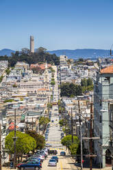 Blick auf den Coit Tower vom Russian Hill, San Francisco, Kalifornien, Vereinigte Staaten von Amerika, Nord-Amerika - RHPLF09283