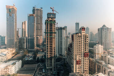 City skyline of modern office and residential buildings, Mumbai, Maharashtra, India, Asia - RHPLF09350