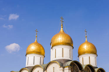 Die Kuppeln der Verkündigungskathedrale im Inneren des Kremls, UNESCO-Weltkulturerbe, Moskau, Russland, Europa - RHPLF09416