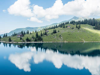 Bannalpsee, Swiss Alps, mountain and lake scene, Switzerland, Europe - RHPLF09433