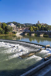 Blick auf den Fluss Po und die Kirche Gran Madre Di Dio, Turin, Piemont, Italien, Europa - RHPLF09648