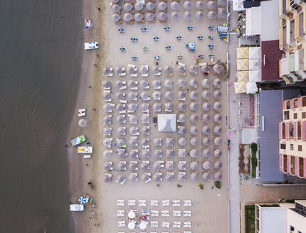 Strand bei Sonnenuntergang, Durres (Epidamnos und Dyrrachium), Adriaküste, Albanien, Europa - RHPLF09677