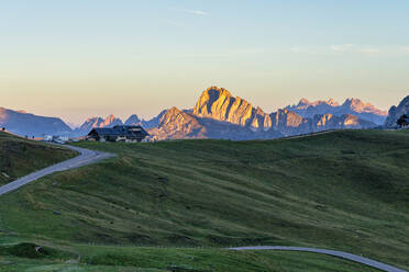 Giau Pass at sunrise, Dolomites, Veneto, Italy, Europe - RHPLF09716