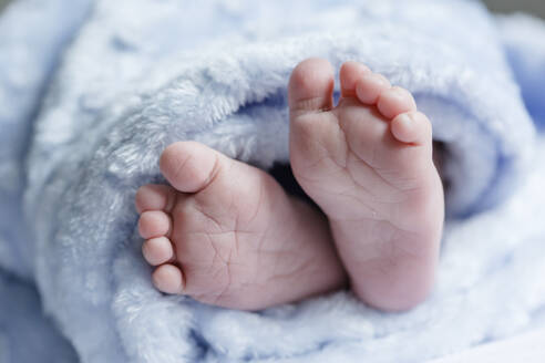 Close up of feet of a newborn baby - STBF00371