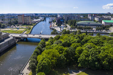 Blick von oben auf den Fluss Pregel, Insel Kant, Kaliningrad, Russland - RUNF03120