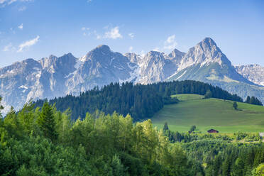 Blick auf den Fritzerkogel in der Nähe von Nischofshofen, Oberösterreichische Alpenregion, Salzburg, Österreich, Europa - RHPLF09783