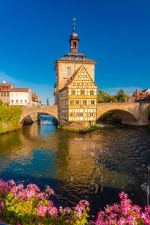 Altes Rathaus mit Geyersworthsteg, Bamberg, UNESCO-Welterbe, Bayern, Deutschland, Europa - RHPLF10063