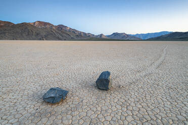 Moving boulders at Racetrack Playa in Death Valley National Park, California, United States of America, North America - RHPLF10149