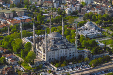 Luftaufnahme der Sultan-Ahmet-Moschee (Blaue Moschee), UNESCO-Weltkulturerbe, Istanbul, Türkei, Europa - RHPLF10276