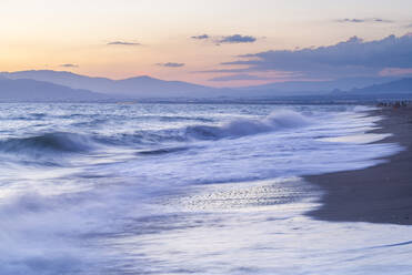 Cabo de Gata-Nijar Natural Park Beach at sunset, Almeria, Andalucia, Spain, Europe - RHPLF10335