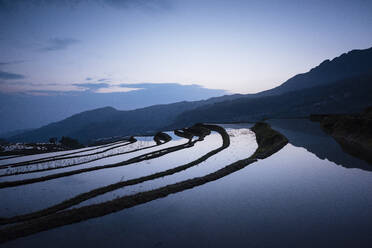 Duoyishu Rice Terraces at dawn, UNESCO World Heritage Site, Yuanyang, Yunnan Province, China, Asia - RHPLF10569