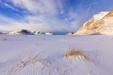 Haukland Strand, Leknes, Vestvagoy, Lofoten Inseln, Nordland, Norwegen, Europa - RHPLF10596