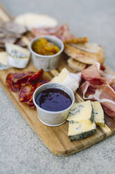 Antipasti on wooden board - JOHF00558