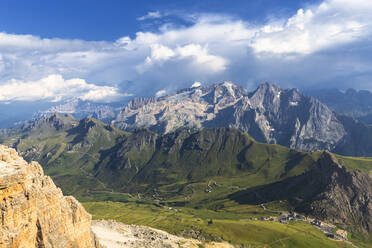 Marmolada and Pordoi Pass, Trentino, Dolomites, Italy, Europe - RHPLF10873