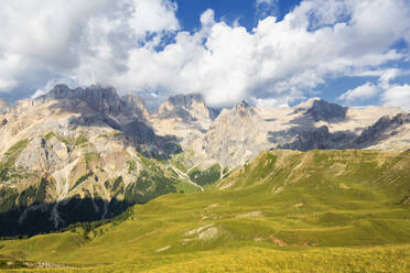 Marmolada-Gruppe vom San-Nicolo-Pass, Fassa-Tal, Trentino, Dolomiten, Italien, Europa - RHPLF10910