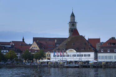 View of historic Greth by Lake Constance against blue sky in city, Überlingen, Germany - FCF01805