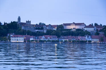 Houses by Lake Constance against sky at dusk, Meersburg, Germany - FCF01809