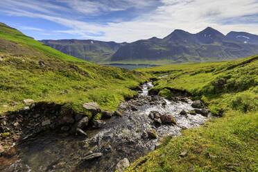 Stream in Hvanneyrarskal, Iceland, Europe - RHPLF11191