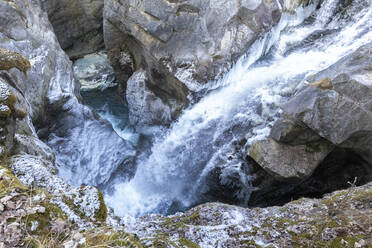 Wasserfall der Mallero-Schlucht im Winter, Valmalenco, Valtellina, Lombardei, Italien, Europa - RHPLF11500