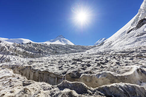 Moskvina Glacier near Communism Peak, Tajik National Park (Mountains of the Pamirs), UNESCO World Heritage Site, Tajikistan, Central Asia, Asia - RHPLF11513