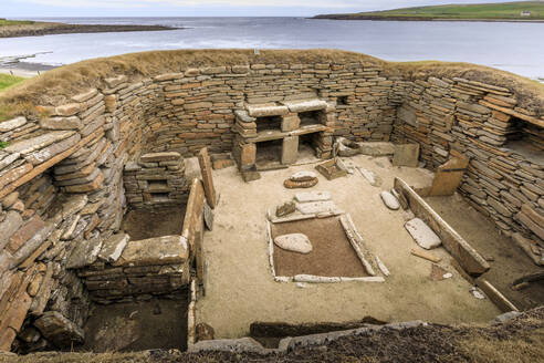 Neolithische Siedlung Skara Brae auf den Orkney-Inseln, Schottland, Europa - RHPLF11583