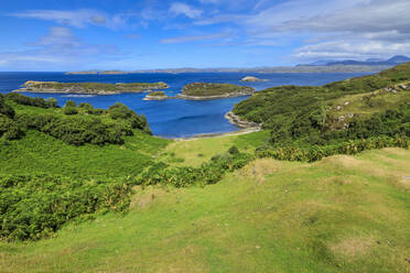 Felder am Meer in der Eddrachillis Bay, Schottland, Europa - RHPLF11592