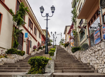 Treppe auf dem Santa-Ana-Hügel, Stadtteil Las Penas, Guayaquil, Provinz Guayas, Ecuador, Südamerika - RHPLF11654