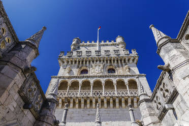 Festungsböden und Terrassenansicht des Torre de Belem (Turm von Belem), mittelalterlicher Wehrturm am Ufer des Tejo, UNESCO-Weltkulturerbe, Belem, Lissabon, Portugal, Europa - RHPLF11713