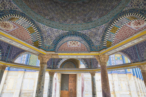 Fliesendetail des Dom der Kette, Felsendom, Tempelberg, Altstadt, UNESCO Weltkulturerbe, Jerusalem, Israel, Naher Osten - RHPLF11861