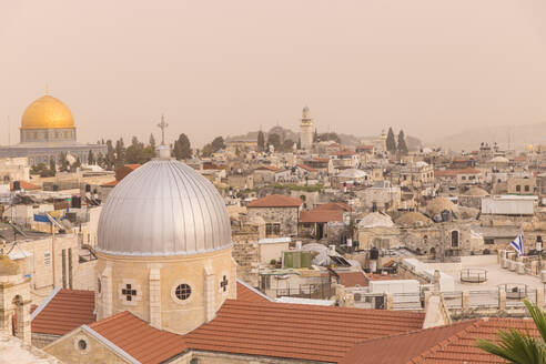 Blick auf den Felsendom und die Altstadt, UNESCO-Weltkulturerbe, Jerusalem, Israel, Naher Osten - RHPLF11863