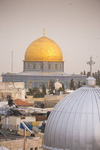 Blick auf den Felsendom, Altstadt, UNESCO-Weltkulturerbe, Jerusalem, Israel, Naher Osten, lizenzfreies Stockfoto
