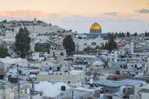 Blick über das muslimische Viertel zum Felsendom, Jerusalem, Israel, Naher Osten - RHPLF11869