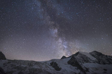 Starry sky along The Walkers Haute Route from Chamonix to Zermatt, Swiss Alps, Switzerland, Europe - RHPLF11977