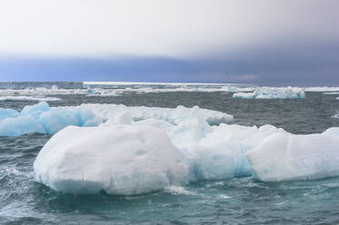 Eisberg, der in der Hinlopenstraße treibt, Insel Spitzbergen, Svalbard-Archipel, Arktis, Norwegen, Europa - RHPLF12086