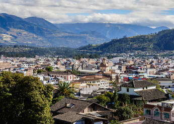 Stadtzentrum, Blick von oben, Otavalo, Provinz Imbabura, Ecuador, Südamerika - RHPLF12142