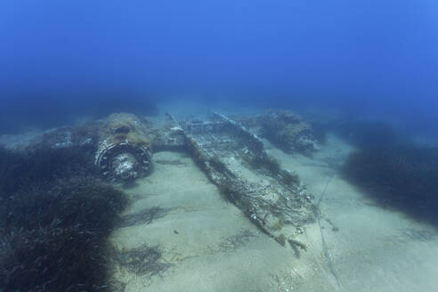 Unterwasseransicht eines versunkenen Flugzeugwracks - ZC00809