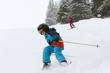 Skifahrer in den Bergen - JOHF01240