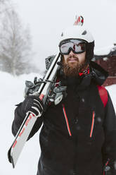 Portrait of skier in mountains - JOHF01265
