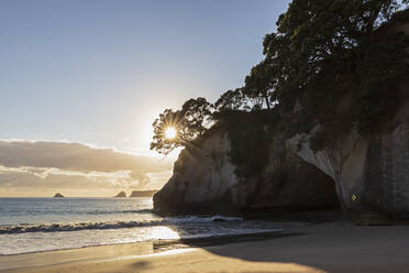 Neuseeland, Nordinsel, Waikato, Meeresküste bei Sonnenuntergang - FOF10968