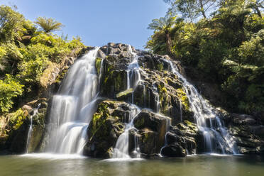 Neuseeland, Nordinsel, Waikato, Waikino, Blick auf die Owharoa Falls - FOF10984