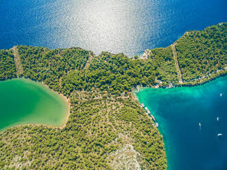 Aerial view of Lake Slano in National park Telascica in Croatia - AAEF03997