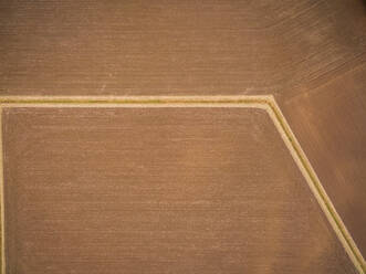 Aerial view above of abstract agricultural fields, Netherlands. - AAEF04425