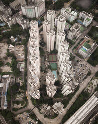 Luftaufnahme von Wohnhochhäusern in Hongkong, China. - AAEF04472