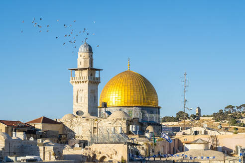 Felsendom und Gebäude in der Altstadt, Jerusalem - CAVF64520