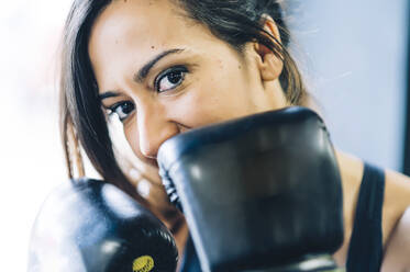 Portrait of a confident female boxer - CJMF00035