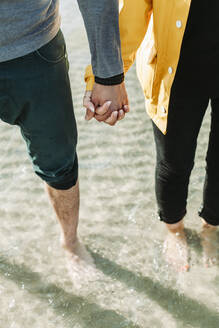 Couple holding hands at the beach - NAF00162