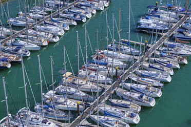 Portugal, Lisbon, Tejo, Belem, sailboats moored in marina - MRF02277