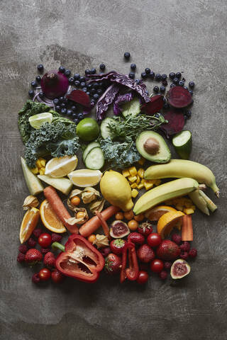 Buntes Obst und Gemüse, lizenzfreies Stockfoto