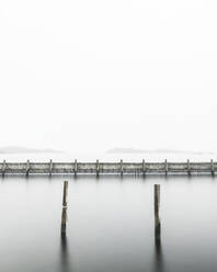 Wooden groyne on lake - JOHF03832