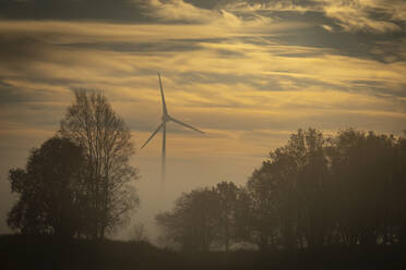 Windkraftanlage bei Sonnenuntergang - JOHF04156